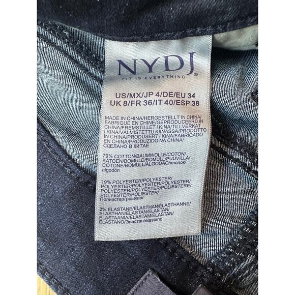 NYDJ Not Your Daughter's Jeans High Rise Straight Leg Dark Wash Stretch 4 2278 - Picture 7 of 7